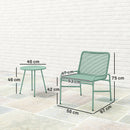 Set 3 Pezzi Pranzo da Giardino Bistrò 2 Sedie e Tavolo Rotondo in Rattan Verde      