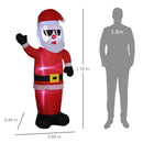 Babbo Natale Gonfiabile 89x44x178 cm con Occhiali da Sole e Luci LED