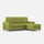 Divano 3 Posti con Pouf 208x155x85 cm Sakar in Tessuto Verde