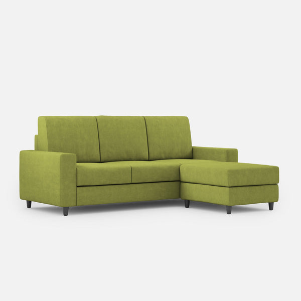 acquista Divano 3 Posti con Pouf 208x155x85 cm Sakar in Tessuto Verde