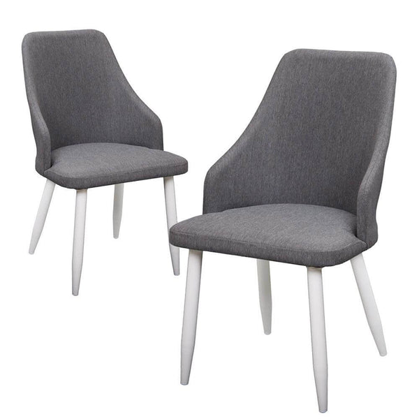 online Set 2 Sedie Imbottite 53x58x87 cm in Alluminio e Tessuto Grigio