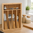 Portaposate Estensibile 46x33,5x6 cm Organizer da Cucina in Bambù      