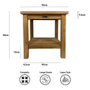 Tavolino Quadrato con Ripiano da Esterno Sal 50x50 cm in Legno Teak      