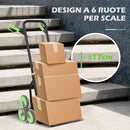 Carrello Portapacchi per Scale 6 Ruote 44x67x106,5 cm Pieghevole Portata 120kg in Acciaio Verde      