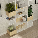 Libreria design 120x171 cm Niho bianco rovere