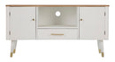 Mobile TV Matera 117x60x40 cm in Legno MDF e Ferro Bianco/Marrone