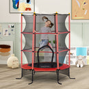 Trampolino Elastico per Bambini da 3 Anni Ø160 cm con Rete di Protezione Rosso e Nero 