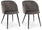Set 2 Sedie 53x57x81,5h cm Queen Velvet Grigio Cadetto