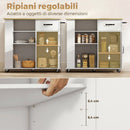 Mobile da Cucina 96,5x38x87 cm con Cassetto Armadietto e Ripiano Regolabile in MDF Bianco      