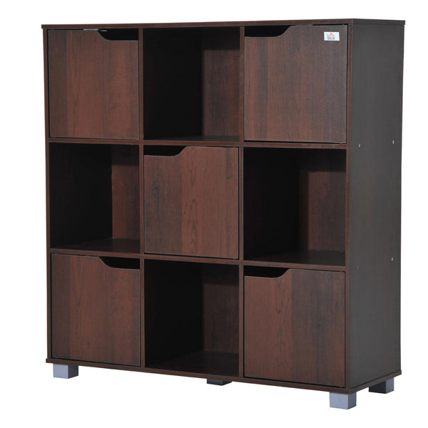 sconto Libreria in Legno da Terra con 9 Scompartimenti Marrone 89.5x30x93 cm