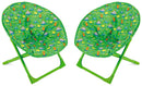 Set 2 Sedie da Giardino Pieghevoli per Bambini in Ferro Soriani Moonchair Dinosauri