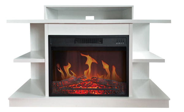 Camino Elettrico Mobile Porta TV Effetto Fiamma 2000W CheminArte TV Fuji Bianco sconto