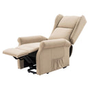 Poltrona Alzapersona Elettrica Reclinazione Motorizzata in Ecopelle Beige      