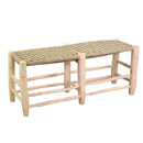 Panchina da Giardino 120x40xh51 cm in Legno Seduta Impagliata Naturale