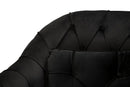 Divanetto Budapest Nero con Cuscini 130x83x91 cm in Compensato e Spugna e Ferro e Poliestere Nero      