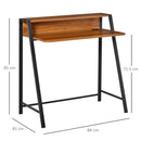 Scrivania da Ufficio con Ripiano Portaoggetti in Legno Noce 84x45x85 cm 