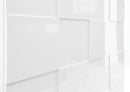 Credenza Mobile Soggiorno 2 Porte 4 Cassetti e Vetrina Centrale in Melamina 241x42x84cm TFT Chequers Bianco