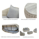 Set 4 Pezzi Salotto da Giardino 4 Posti Santorini con Divano 2 Poltrone e Tavolino in Polyrattan Grigio  