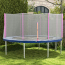 Rete di Protezione per Trampolini a 8 Pali con Ingresso con Cerniera Ø366x180 cm in PE Nero e Rosa