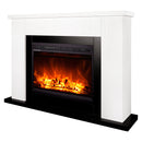 Camino Elettrico da Pavimento 85,5x115x27 cm Effetto Fiamma 1500W Brooklyn & Lorance Bianco/nero