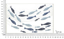 Pannello da Muro Pesci 96,5x1,5x61 cm in Ferro Multicolor      