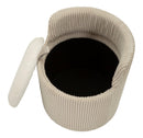 Puff da Toletta Dublino con Contenitore Ø47x53 cm in MDF e Spugna e Poliestere Bianco      