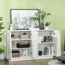 Mobile Multiuso 4 Ante 150x40x88 cm in Truciolato Bianco