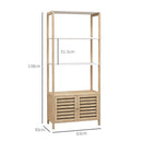 Mobile Bagno con Armadietto e Ripiani 63x30x138 cm in Bambù   