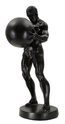 Statuetta Atlas 18,5x20,5x43,5 cm in Resina Nero e Oro      