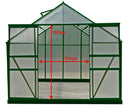 Serra da Giardino 2,42x4,27 m in Alluminio e Policarbonato Alveolare 6mm Verde 