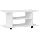 Mobile Porta TV Moderno 80x40x40 cm con Ripiani Ruote Girevoli e Freni Bianco      