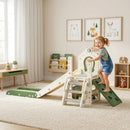 Scivolo per Bambini 1-3 Anni 191x100x84 cm con Arrampicata e Canestro in HDPE Crema      