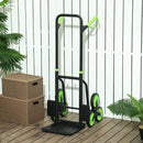 Carrello Portapacchi per Scale 6 Ruote 44x67x106,5 cm Pieghevole Portata 120kg in Acciaio Verde      