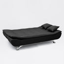 Divano Letto 190x83x93 cm in Microfibra Nero