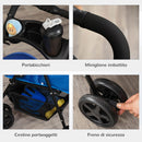 Passeggino per Cani 67x45x96 cm in Acciaio e Tessuto Oxford Blu