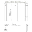 Fontana a Muro da Giardino Con Rubinetto 18x6x100 cm In Acciaio Antracite
