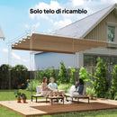 Telo per Pergola 250x255 cm con 10 Fori di Drenaggio in Poliestere Marrone Chiaro      