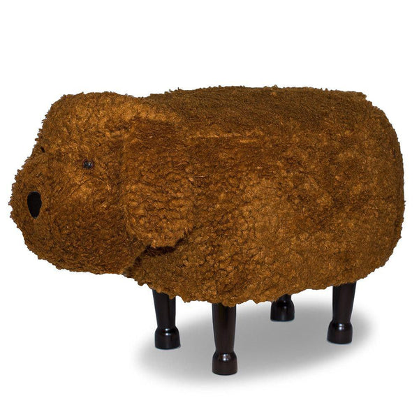 Sgabello Pouf Poggiapiedi per Bambini 67x35x41 cm Cane Barboncino Marrone Divina Home acquista