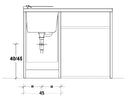 Lavatoio e Coprilavatrice 109x60x89cm Asse in Termoplastico Montegrappa Edilla Bianco Sinistro