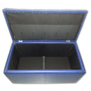 Baule Cassapanca Pouf Contenitore in Similpelle e Cristalli Renier Blu