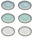 Set 6 Piatti Piani Ø27x3 cm in Gres Villa d'Este Home Tivoli Mediterraneo