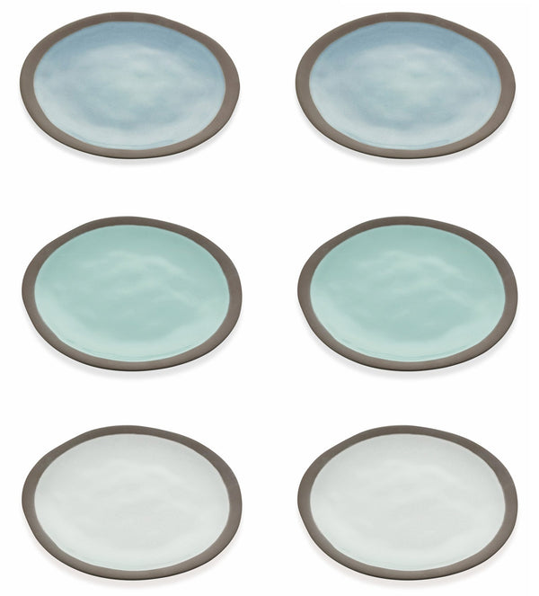 Set 6 Piatti Piani Ø27x3 cm in Gres Villa d'Este Home Tivoli Mediterraneo sconto