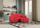 Divano 2 Posti con Pouf 168x145x85 cm Marrak in Tessuto Rosso