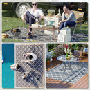 Tappeto per Esterno 182x274 cm Pieghevole e Reversibile  in Polipropilene Grigio e Bianco