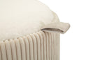 Puff da Toletta Dublino con Contenitore Ø47x53 cm in MDF e Spugna e Poliestere Bianco      