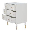 Cassettiera Luxy 80x40x80 cm in Legno e MDF e in Ferro Bianco e Oro