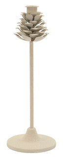 Porta Candele Dune Pigna Ø11,5x33,5 cm in Ferro Crema      