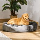 Cuccia Imbottita per Cani 102x74x23 cm in Tessuto Vellutato Grigio Scuro