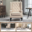 Poltrona per Salotto in Stile Francese 74x86x102 cm con Seduta Imbottita e Cuscini in Poliestere Beige      