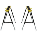 Set 2 Cavalletti da Lavoro Pieghevoli Telescopici Altezza Regolabile in Metallo  Giallo e Nero
